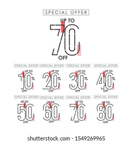 Discount up to 70% off Special Offer Vector Template Design Illustration