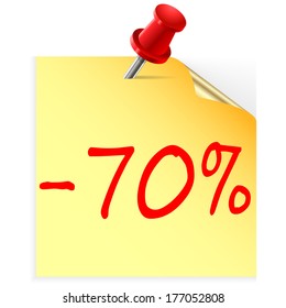 Discount 70 percent on yellow adhesive notes with pin