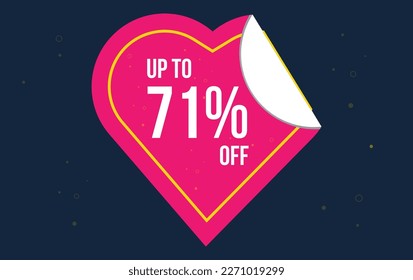 Discount up to 71% off . Special offer symbol