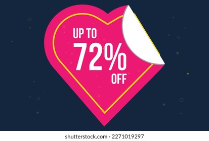 Descuento hasta 72% de descuento . Símbolo de oferta especial