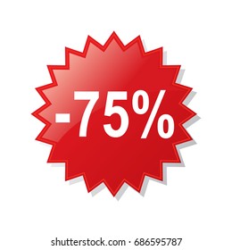 Discount 75 percent - stock vector