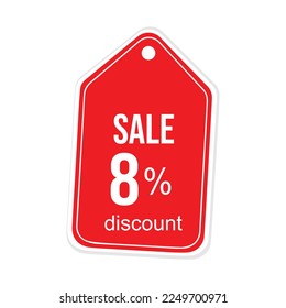 discount 8% icon with white background