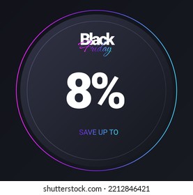 Discount 8 percent concept. Bonuses and cashback, special offer for regular customers. Sales, promotions and loyalty program. Modern Marketing Methods, advertising. Cartoon flat vector illustration