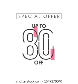 Discount up to 80% off Special Offer Vector Template Design Illustration