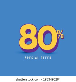 Discount up to 80% off Special Offer Label Vector Template Design Illustration