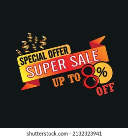 Discount up to 80% off Special Offer, Super Sale Vector Template Design Illustration