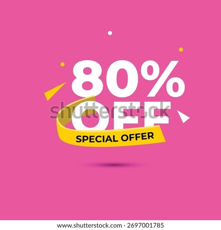 Discount 80% off Special Offer Vector Template Design Illustration