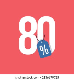 Descuento de hasta un 80% de descuento en la ilustración de diseño de plantillas de vectores