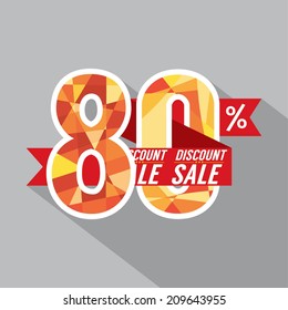 Discount 80 Percent Off Vector Illustration