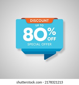 Discount up to 80% special offer banner template, Special offer discount template design.