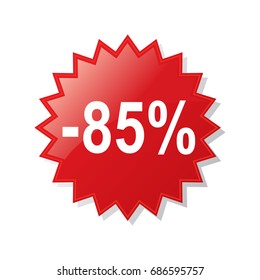Discount 85 percent - stock vector
