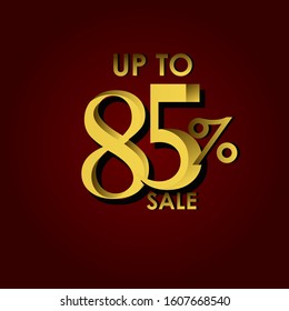 Discount up to 85% Red Gold Vector Template Design Illustration