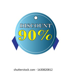 Discount 90% Off All Item Best Sale Label Vector Template Design Illustration