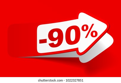 Discount 90 percent - vector