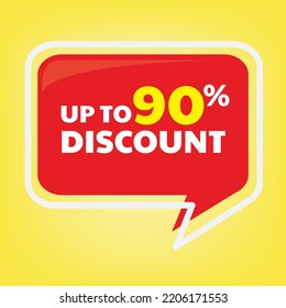 discount up to 90% sign tag , good for retail business banner design. perfect to put on your product content