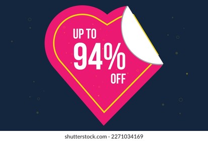 Discount up to 94% off . Special offer symbol.