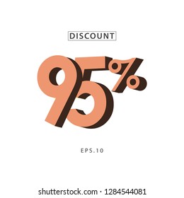 Discount 95% Vector Template Design Illustration