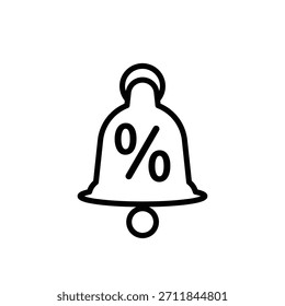 Icono de alerta de descuento, Vector de línea