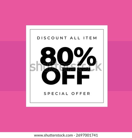 Discount All Item 80% off Special Offer Vector Template Design Illustration