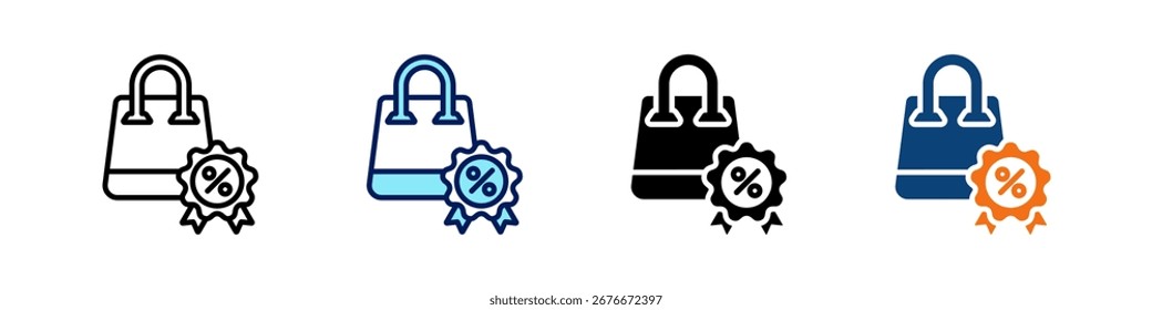 Rabatt All In One Icon Multi Styles Vektor Set