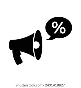 Discount Announcement Icon, Vector Graphics Illustrations 