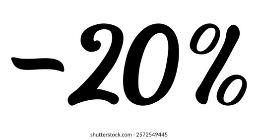 Discount announcement showcasing twenty percent off promotion for a special sale event