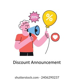 Discount Announcement vector Filled outline Design illustration. Symbol on White background EPS 10 File 