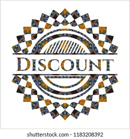 Discount arabic emblem. Arabesque decoration.