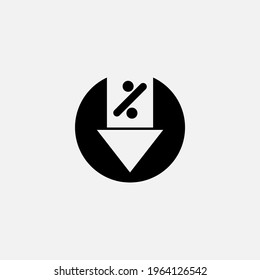 Discount arrow down icon. Arrow down icons. Sale discount. Vector simple modern icon design illustration.