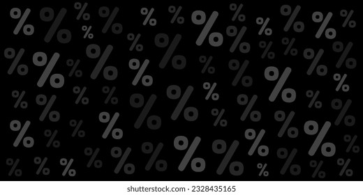 Discount background. Black sale banner. Vector percent signs special offer advertisement, poster design template.