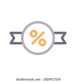 discount badge colour line vector icon