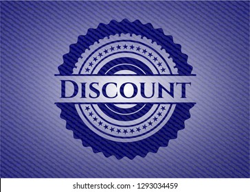 Discount badge with denim texture
