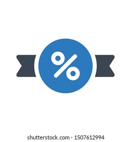 discount badge glyph colour vector icon