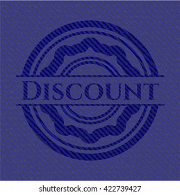 Discount badge with jean texture