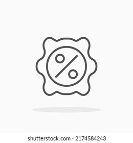 Discount Badge line icon. Editable stroke and pixel perfect. Can be used for digital product, presentation, print design and more.