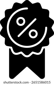 Discount Badge Modern Black Icon Design