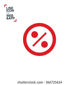 Discount badge, modern flat design. Percent tag line vector icon for websites and mobile minimalistic flat design.