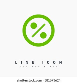 Discount badge, modern flat design. Percent tag line vector icon for websites and mobile minimalistic flat design.