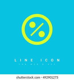 Discount badge, modern flat design. Percent tag line vector icon for websites and mobile minimalistic flat design.