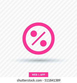 Discount badge, modern flat design. Percent tag line vector icon for websites and mobile minimalistic flat design.