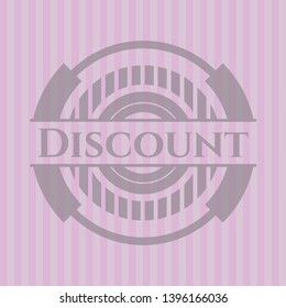 Discount badge with pink background. Vector Illustration. Detailed.