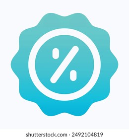Discount Badge, Discount Tag Vector Icon, Discount Label Tag, Isolated Gradient Vector Icon.