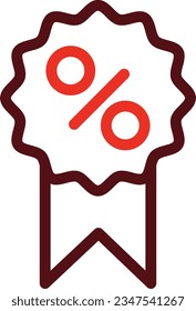 Discount Badge Thick Line Two Color Icons For Personal And Commercial Use.
