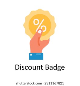 Discount Badge Vector  Flat Icon Design illustration. Ecommerce and shopping Symbol on White background EPS 10 File