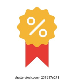 Discount Badge Vector Flat Icon For Personal And Commercial Use.
