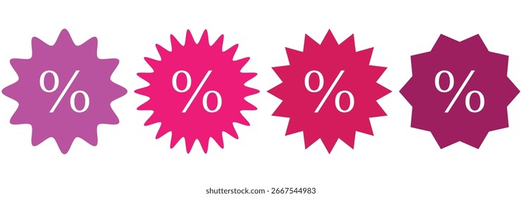 ícone de vetor emblema de desconto. botão tag de venda percentual. ícone de emblema de venda definido.. tag de preço percentual. oferta especial. desconto. ilustração de vetor. Ícone de vetor de emblema de desconto editável. Parte de um conjunto de ícones grande 