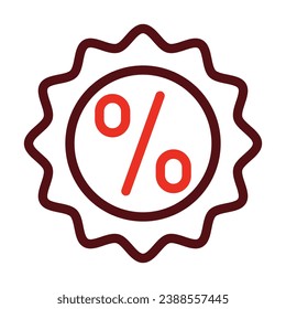 Discount Badge Vector Thick Line Two Color Icons For Personal And Commercial Use.
