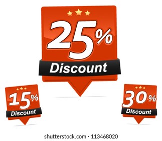 Discount Badges - shiny discount  badges vector for web-shop, flyer, brochure and print design.