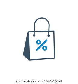 Discount, bag icon (vector illustration)
