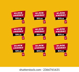 Colección de banners de descuento. Vector para promoción de productos y marketing en el Black Friday